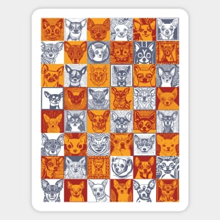 Hawaiian Tribal and other styles Chihuahua Face Check Checker Pattern Sticker